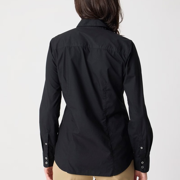 J.CREW Black Petite button-up cotton-blend poplin shirt signature fit Size XSP - Picture 3 of 4